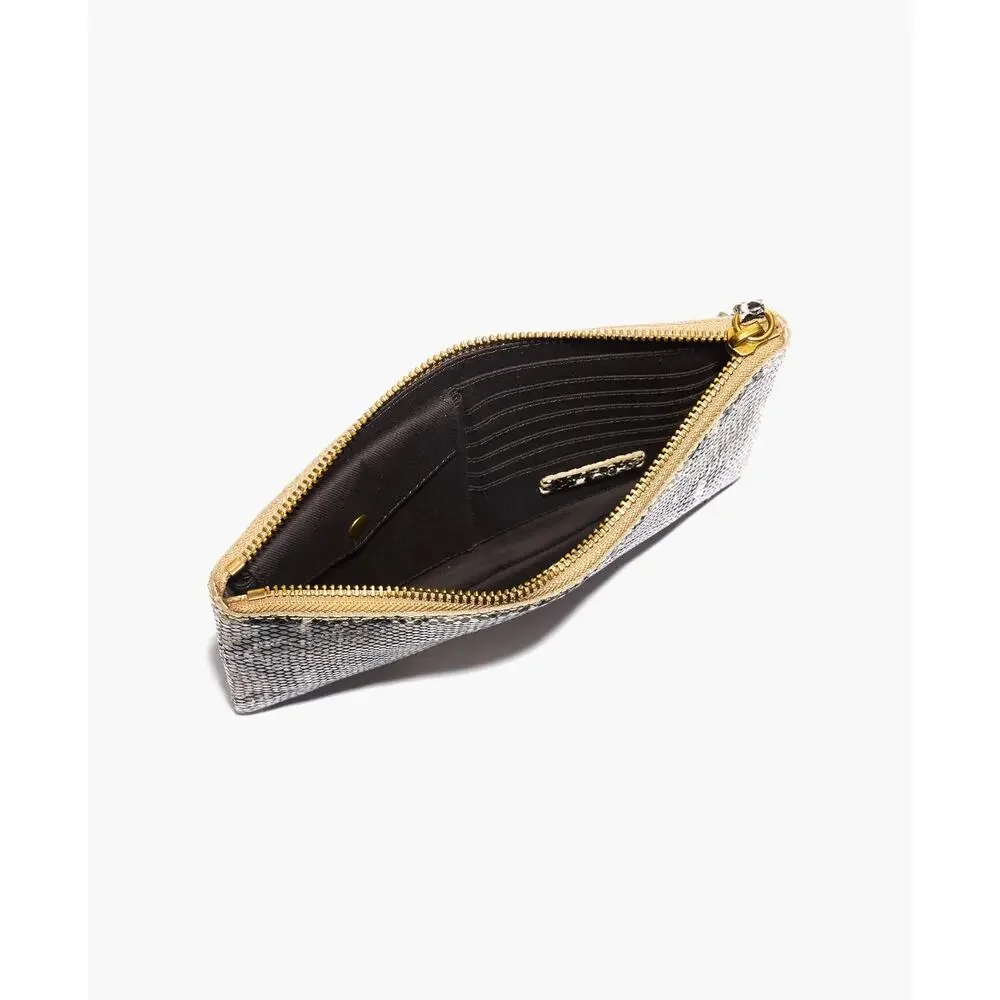 New Madewell The Leather Pouch Clutch: Snake Embossed Edition in Moonstone Multi
